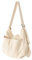 SAVOSWEET Shopper Tasche Stoff, Schultertasche Canvas, Umhängetasche Unisex Groß mit Reißverschluss Beige, Einkaufstasche Faltbar, Leinwand Handtasche mit Langem Henkel für Alltag