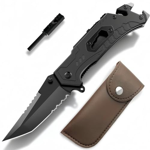 Multi-Tool Camping Multitool Accessories, Stainless Steel Folding Pocket Multitool Survival Equipment with Fire Steel for Garden, Camping, Hiking
