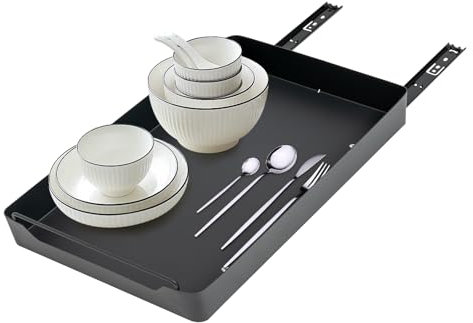 gegeweeret Ausziehbarer Schrankorganisator,Schwarz Küchenschublade, Schublade für Schrank, Küchenutensilien aufbewahren,Slide out Cabinet Organizer Küche für Küchen, Teeläden