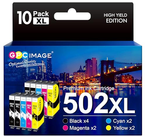 GPC IMAGE 502XL Multipack Kompatible für Epson 502 XL 502 502XL für Druckerpatronen Epson WF-2860 WF-2865 WF-2880 WF-2885 XP-5100 XP-5105 XP-5115 XP-5150 XP-5155 WF-2860DWF WF-2865DWF (10er-Pack)