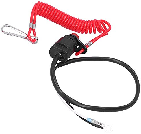 Interrupteur d'arrêt Universel pour Moteur Hors-bord de Bateau, avec Kit de Lanière d'attache de sécurité