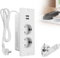 Dhqkqg Toma de Empotrar de Sobremesa con 2 USB,Regleta Empotrable de 2 Vías con Cable de 1.5m,Enchufe Empotrable Mesa,Enchufes Escritorio,Toma Múltiple para Muebles o Superficies de Trabajo (Blanco)