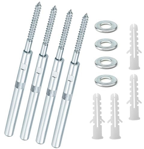 ZMDMAH 4 supporti sospesi da 10 x 100 mm,reggimensola a scomparsa, staffe per mensole, staffa mensola, staffa per mensola, supporti per mensole, staffe mensola ginvisibili, con rondelle e tasselli