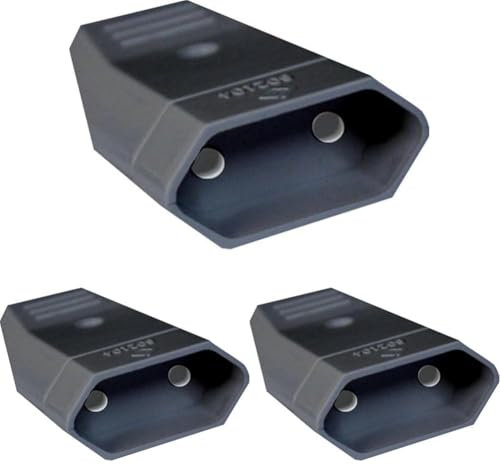 Silver Electronics 9158 Clavija Hembra, 250 V, Negro (Paquete de 3)