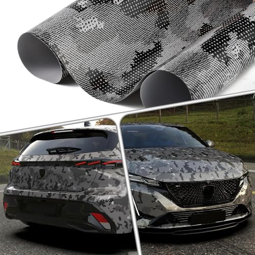 XhuangTech Python-Muster graue Vinylfolie, DIY-Aufkleber, Auto-Vinylfolie, blasenfreie Rolle, wasserdichte Auto-Wrap-Folie, selbstklebende Dekoration, Luftablass-Lackschutzfolien für außen und innen