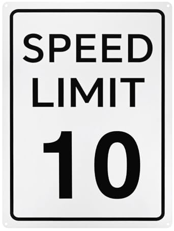 M METERXITY Geschwindigkeitsbegrenzung 10 MPH Schild, 16 x 12 Aluminium Wasserdicht Verkehr Straßenschilder mit 2 vorgebohrten Löchern für den Außen/Innenbereich Metallstraßenschild