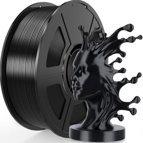 Amoybaby Silk Pla schwarz Filament 1.75mm, +/- 0.03mm 3D Drucker Filament 1kg(2.2lbs), Härter und Stärker 3D Druckmaterialien für 3D-Drucker