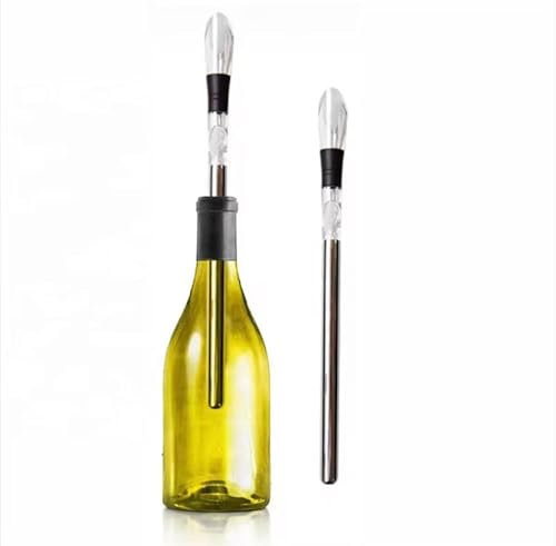 Enfriador de Vino 2 en 1 – Palo de Acero Inoxidable 304 con Vertedor Antigoteo | Enfría al Instante Sin Hielo | Accesorio Premium para Vino, Whisky y Más – Regalo Ideal para Amantes del Vino