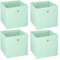 Murago - 4er Set Faltbox ca. 30x30x30 cm Pastell Mint - Aufbewahrungsbox faltbar Aufbewahrungs Körbe Einschub Korb Boxen Box Türkis Stoff Regalkorb Baby Kinderzimmer Klappbox Organizer