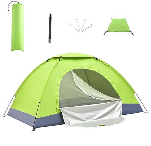 Zilimontt Tente de camping 4 saisons étanche double couche légère en aluminium pour randonnée, trekking, voyage, escalade, activités de plein air (2 personnes, vert)
