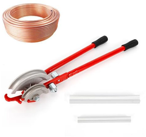 Rohrbieger Bieger Rohrbiegegerät Tool Rot 0-90° Rohrbieger von Kupferrohren und Bremsleitungen, Manueller Rohrbieger für 15/22mm Kupfer, Aluminium und Weichbieger Manuelle Biegemaschine