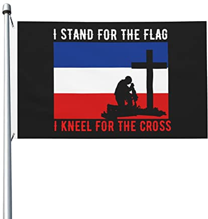 Ich stehe für die Flagge Jugoslawiens und knie für das Kreuz. Flaggen für draußen, 91 x 152 cm, doppelseitig, strapazierfähige Polyesterflagge für Haus, Hof, Festival, Outdoor, Gartendekoration, Willk