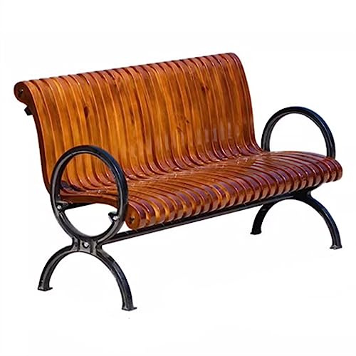 Parkbank Parkbank Parkbank mit Armlehnen, luxuriöser Parkstuhl mit aerodynamischen Sitzen und Rückenlehne, robuste Beine aus schwarzem Aluminium-Druckguss, für Garten, Terrasse, Veranda, Perkor