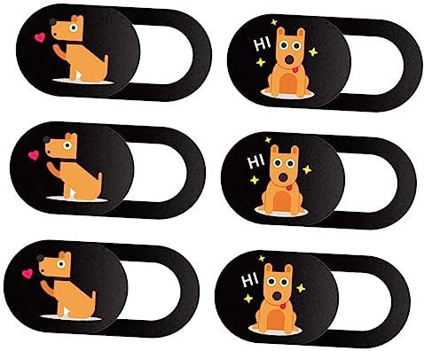 NUOBESTY 6pcs Webcam Cover Slide Dog Pattern Web Cover for Laptop Privacy Slide Webcam