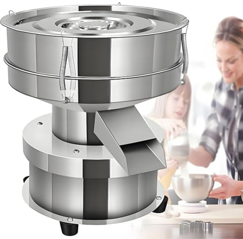 Cashwise Setaccio Vibrante Automatico a 60 Maglie per Farina, setaccio Elettrico Professionale in Acciaio Inox da 50 W per Farine, Polvere di Erbe 15cm