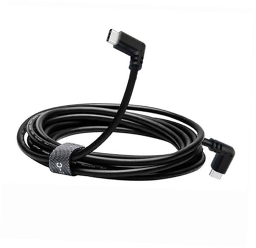 DOITOOL Professional Double Type-c VR Link Cable with Elbow Pins Fast Charging Compatible with Oculus and VR Headsets Black Usb-c Cord for Gaming and Visual Tracking