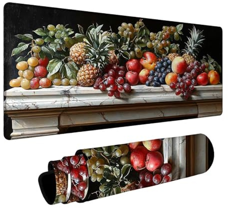Tapis de Souris Fruit Tapis de Souris Gamer Paysage Mouse Pad Bords Cousus Précision et Vitesse Améliorées pour Decoration Maison Bureau Pc Portable Pc Gamer Clavier sans Fil 300x700x3 mm DBYH-0698