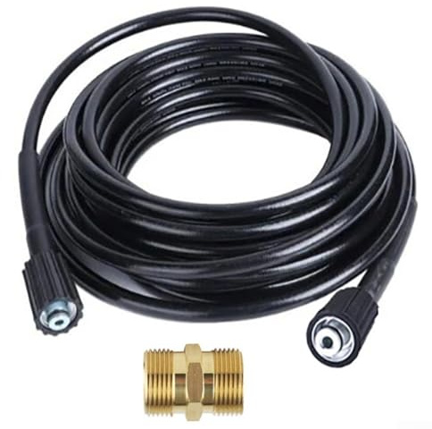 Tuyau de nettoyeur haute pression 10 m 15 m avec adaptateur M22 14 mm pour nettoyeur haute pression Karcher Tuyau en caoutchouc fiable pour un nettoyage efficace (15 m)