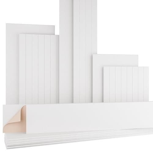 AKUSTIKO Akustikpaneele Selbstklebend 240x30cm - 4 Stück Weiß Akustik Wandpaneele Schallschutz & Raumakustik Panels Filz 9mm Hexim Decken- & Wandverkleidung Raumwirkung Gestaltung (2.88m²)