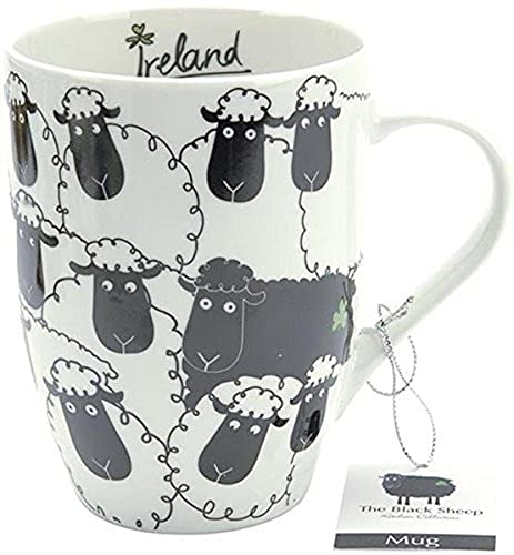 Dublin Gift Ireland Black and White Sheep Porcelain Mug