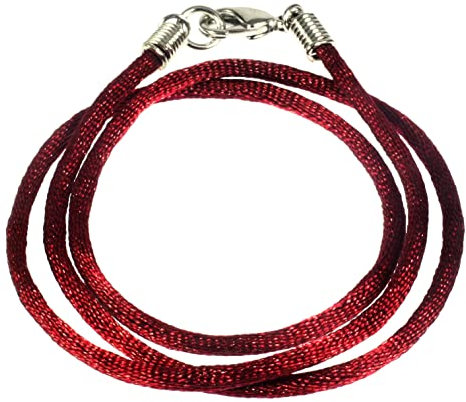 CrystalAge Polyester Cord Necklace - 18inch (Maroon) - 1 Cord Necklace
