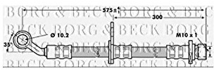 Borg & Beck BBH7016 Brake Hose To Fit Honda Civic VII