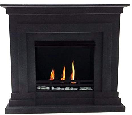 Gelkamin Ethanolkamin Modell XXL Berlin Premium mit GRATIS Zubehör - Farbwahl (Granit dunkel)