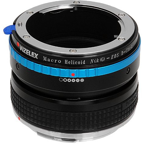 Vizelex Variable Magnification Helicoil Adapter - Compatible with Nikon F-Mount G-Type Lenses to fit Canon EF/EF-S Cameras