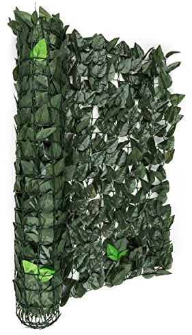blumfeldt Fency Bright Leaf Recinto Giardino Terrazze Balconi Antivento Privacy (300 x 100 cm, Fitto Fogliame, Montaggio rapido) Verde Scuro