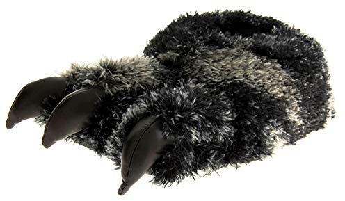 Dunlop Mens Black Faux Fur Monster Claws Novelty Slippers UK 8-9 (M)