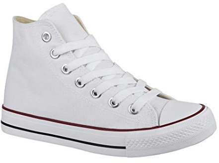 Elara Unisex Sneaker High Top Sportschuhe Chunkyrayan 85-109-B-Weiss-41