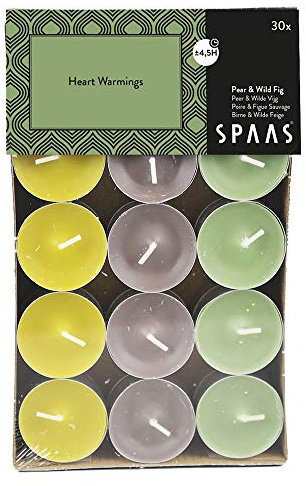 SPAAS 30 Bougies chauffe-plats parfumées couleurs assorties, ± 4,5 heures - Heart Warmings