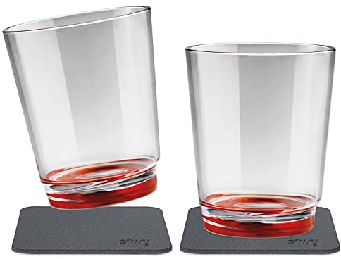 silwy // Attire le regard Gobelet en plastique avec aimant intégré anti-dérapant pour le camping, le bateau, les enfants, Ready Red, 2x0.25l