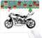 Tapis de souris en caoutchouc noir motif moto.