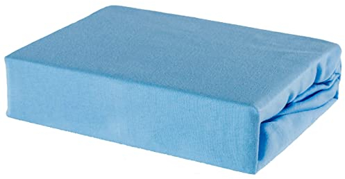 Soft Dream Spannbettlaken 80x180 cm Blau - 100% gekämmte Baumwolle Jersey - Premium Qualität - Spannbetttuch für Kinderbett Juniorbett - OekoTex Zertifiziert - Made in EU - 80x180cm Blau