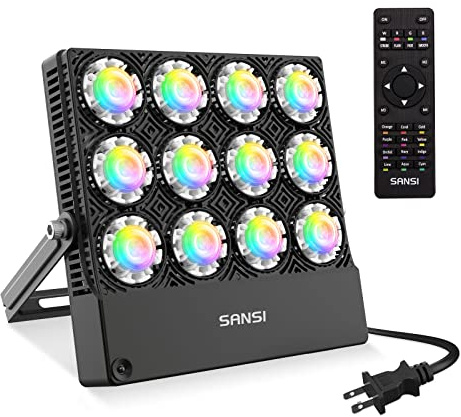SANSI RGBW Flood Lights Outdoor, Color Changing Lights for Halloween Stage