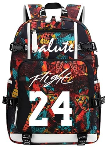 FANwenfeng Basketball Spieler KB24 leuchtender Multifunktions Rucksack Reisestudenten fans Lumineszenz Büchertasche für Männer Frauen (R-Muster 1)