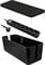 Electraline 300172 Aufbewahrungsbox für Kabel mit Steckdosenleiste, 6 Steckdosen, 16 A, 1, 5 m, Schwarz, 40 cm