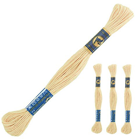 3 Docken Stickgarn je ca. 8m / Sticktwist 100% Baumwolle Stickerei verschiedene Farbwahl, Farbe :7122 hellbraun