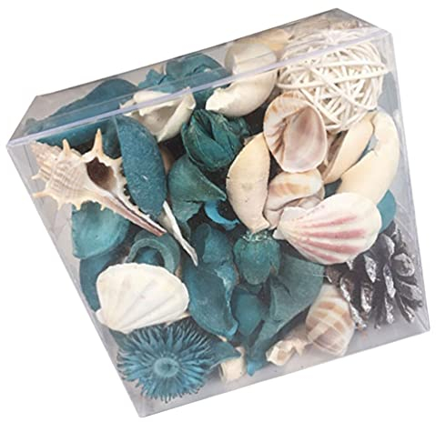 IMIKEYA Sea Shell Pot- Pourri Fleurs Séchées dans La Boîte Frais Parfum Océan Mer Shell Conque Balle de Rotin Sachets Parfumés pour La Maison Décoration Arôme Cadeau de Remplissage