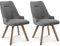 moebel-eins MIRINDA 2er Set Schalenstühle, Gestell Massivholz, mit Drehfunktion, Stoff, grau