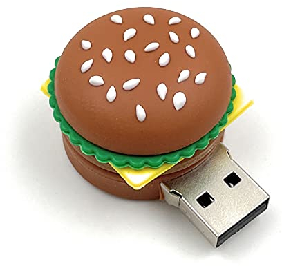 Onwomania USB Stick 128GB USB 3.0 Hamburger Cheeseburger Burger Braun USB Speicherstick - Datenspeicher - Memory Stick für Laptop Notebook Ultrabook