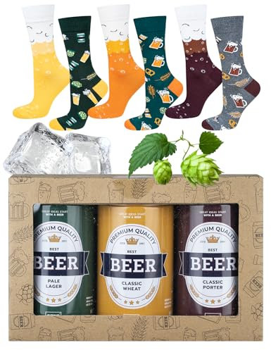 soxo Dose Socken Herren Bier Geschenke Für Männer Lustige Geschenk Sommer Socks Men 40-45 3 Paar