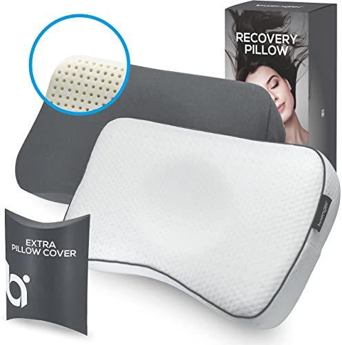 baenger Kopfkissen Set 50x30 cm (Oeko-Tex), orthopädisches Kissen aus High-Tech Memory Schaum mit extra Bezug, ergonomisches Nackenkissen mit Travel Bag, Seitenschläferkissen Nackenstützkissen Pillow