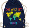 Shirtracer Turnbeutel Rucksack - LGBTQ Kleidung Pride Flag - Die Welt ist bunt – Regenbogen Farben - Unisize - Navy Blau - lgbtq-tasche lgbt bunte stoffrucksack lgbtq+ beutel csd stoffbeutel lesbian