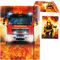 alles-meine.de GmbH große A3 - Zeichenmappe/Sammelmappe - Feuerwehr - Feuerwehrmann & Feuerwehrauto - Ordner - 44 cm - Mappe für Hefte Zeitschriften Zeichnungen - Gummizugmap..