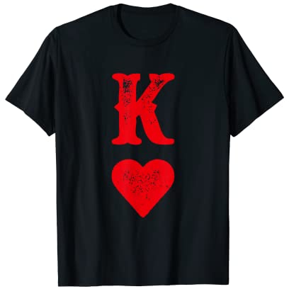 Herzkönig Spielkarte Herz König T-Shirt