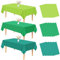 PLULON 15Pcs Green Tablecloth Plastic Table Cover 137 x 274cm Rectangle Table Cloth for St. Patrick's Day Birthday Baby Shower Wedding Party Home Kitchen Dining Table Decorations