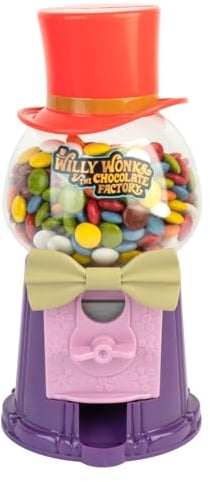 Grupo Erik - Distributeur Bonbon Willy Wonka 25,43 x 12,6 x 12,6 cm | Distributeur Vintage, Distributeur Enfant, Distributeur de Chewing-Gum, Violet