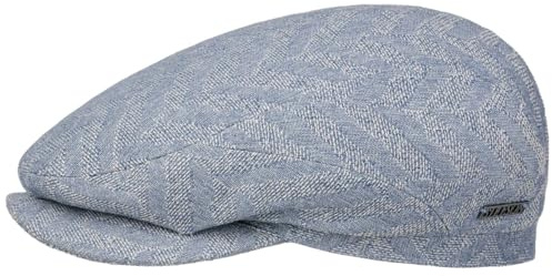 Stetson Herringbone Cotton Mix Flatcap Mütze Fischgrätmuster UV-Schutz Made in EU Unisex Frühjahr Sommer
